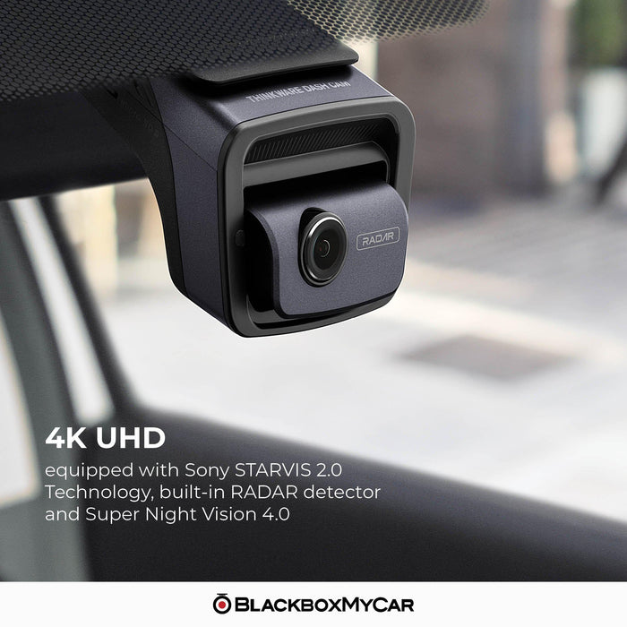 Thinkware U3000 4K UHD Single-Channel Dash Cam - Dash Cams - {{ collection.title }} - 1-Channel, 12V Plug-and-Play, 256GB, 4K UHD @ 30 FPS, ADAS, Adhesive Mount, Cloud, Dash Cams, Desktop Viewer, G-Sensor, GPS, Hardwire Install, Loop Recording, Mobile App, Mobile App Viewer, Night Vision, OBD Plug-and-Play, Parking Mode, Security, South Korea, Super Capacitor, Voice Alerts, Wi-Fi - BlackboxMyCar Canada