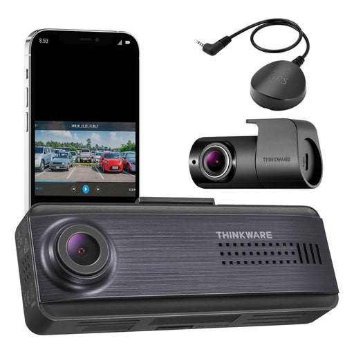 Thinkware Q200 2-Channel 2K QHD Dash Cam - Dash Cams - {{ collection.title }} - 12V Plug-and-Play, 2-Channel, 256GB, 2K QHD @ 30 FPS, ADAS, Adhesive Mount, App Compatible, Camera Alerts, Dash Cams, Desktop Viewer, G-Sensor, GPS, Hardwire Install, Loop Recording, Mobile App, Mobile App Viewer, Night Vision, OBD Plug-and-Play, Rear Camera, Security, South Korea, Super Capacitor, Wi-Fi - BlackboxMyCar Canada