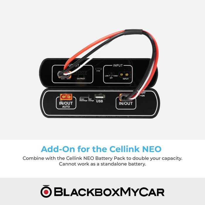 Cellink NEO Extended Battery Pack - Dash Cam Accessories - {{ collection.title }} - 12V Plug-and-Play, App Compatible, Battery, Bluetooth, custom:Limited Quantities Left, Dash Cam Accessories, Hardwire Install, LiFePO4, South Korea - BlackboxMyCar Canada