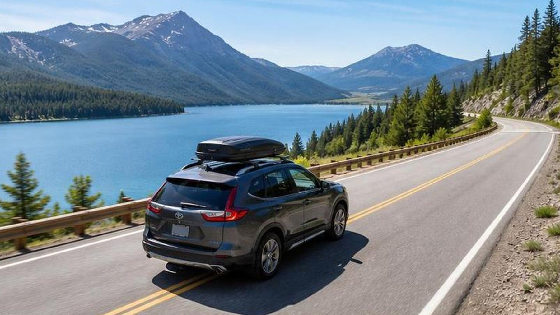 Summer road trip highway scene for dash cam travel coverage