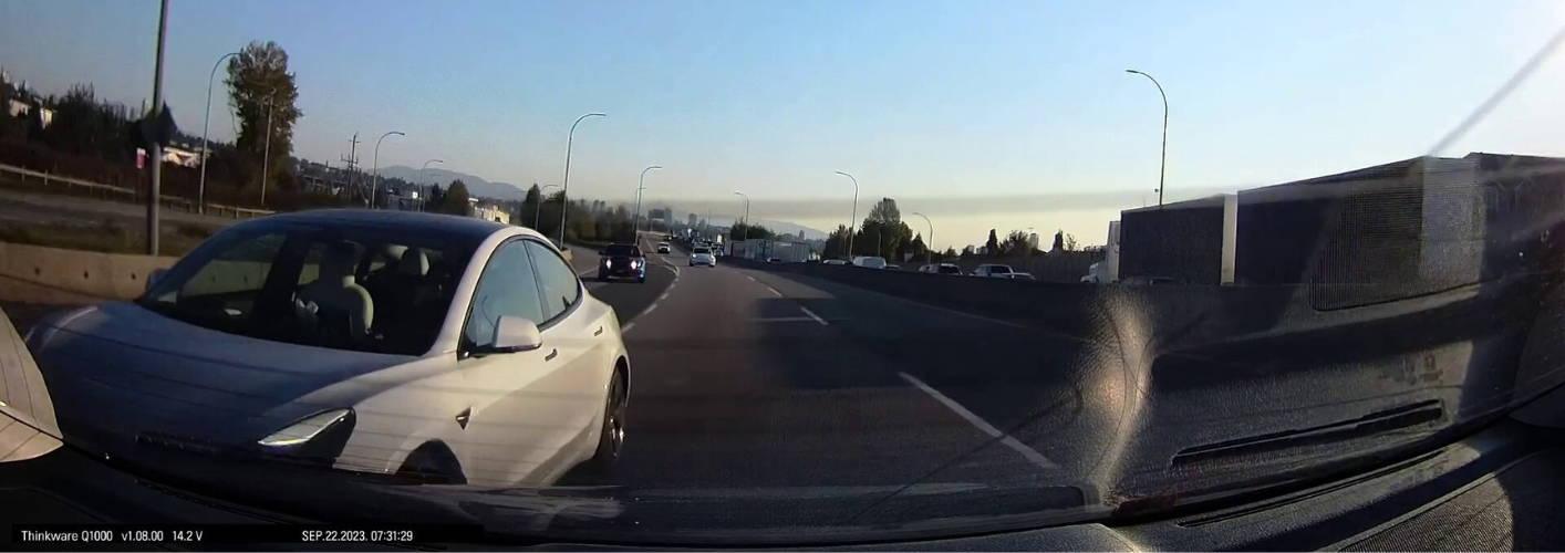 Highway Havoc: When Tesla Met Honda, Leaving $5000 Worth of Damages. Off Hwy 91, Richmond, BC - - BlackboxMyCar Canada