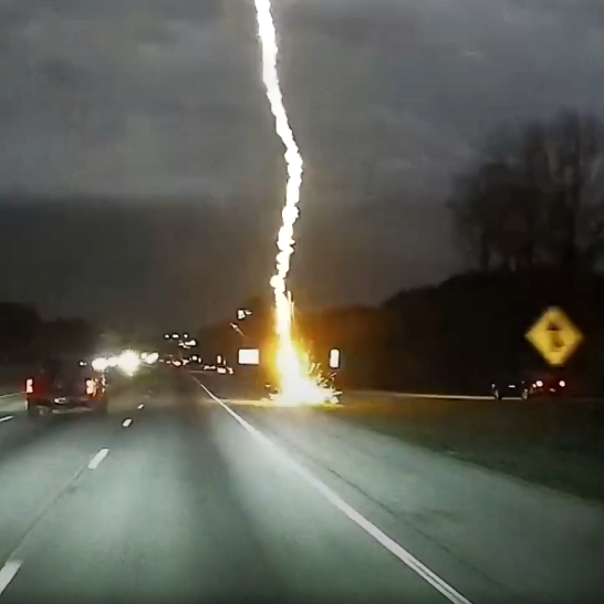 Dash Cam Captures Incredible Lightning Strike in Georgia cover image