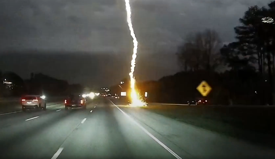 Dash Cam Captures Incredible Lightning Strike in Georgia cover image