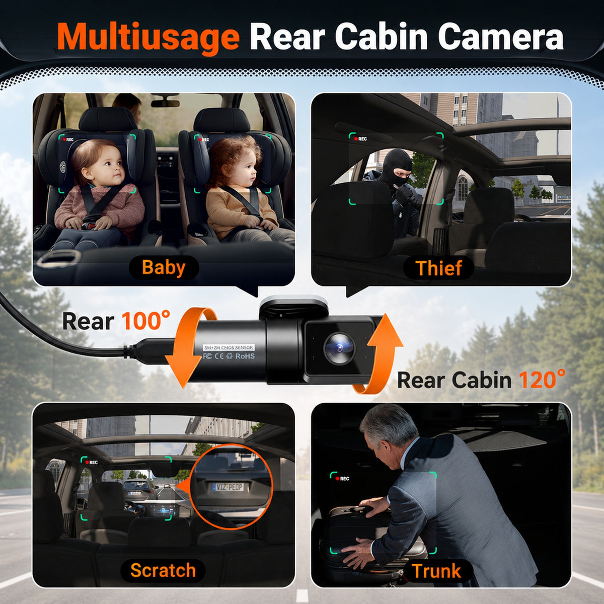 Vantrue Nexus 5S (N5S) 4-Channel 2K QHD Dash Cam with Sony STARVIS 2
