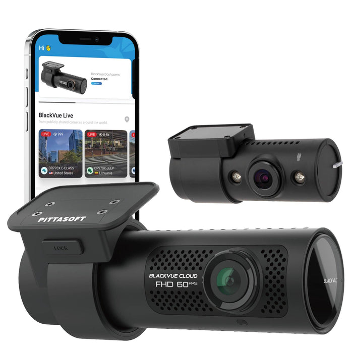 BlackVue DR750X-2CH IR Plus (Cabin View) Dash Cam - Dash Cams - BlackVue DR750X-2CH IR Plus (Cabin View) Dash Cam - 1080p Full HD @ 60 FPS, 2-Channel, 256GB, Adhesive Mount, App Compatible, Bluetooth, Cloud, Desktop Viewer, G-Sensor, GPS, Hardwire Install, Infrared (IR), Loop Recording, LTE, Mobile App, Mobile App Viewer, Night Vision, Parking Mode, preorder:Preorder Now & Get It First - ETA June 28, Rear Camera, sale, Security, South Korea, Super Capacitor, Wi-Fi - BlackboxMyCar Canada