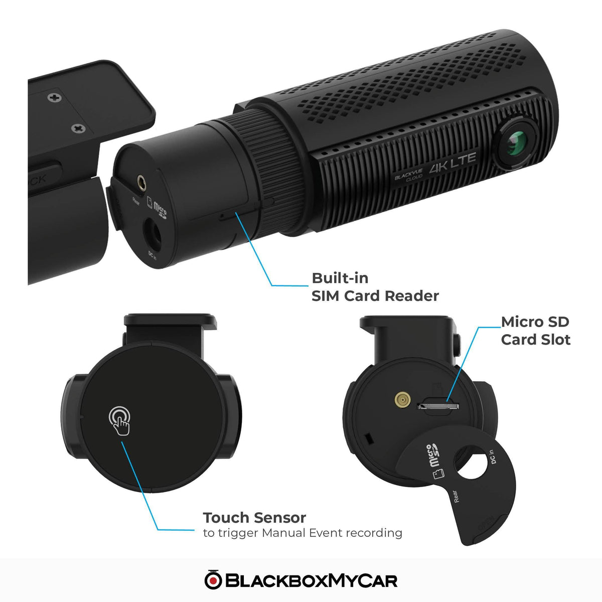 [REFURBISHED] BlackVue DR970X-2CH LTE 4K UHD Cloud Dash Cam - Dash Cams - {{ collection.title }} - 2-Channel, 4K UHD @ 30 FPS, Adhesive Mount, App. Compatible, GPS, Hardwire Install, Loop Recording, Night Vision, Parking Mode - BlackboxMyCar