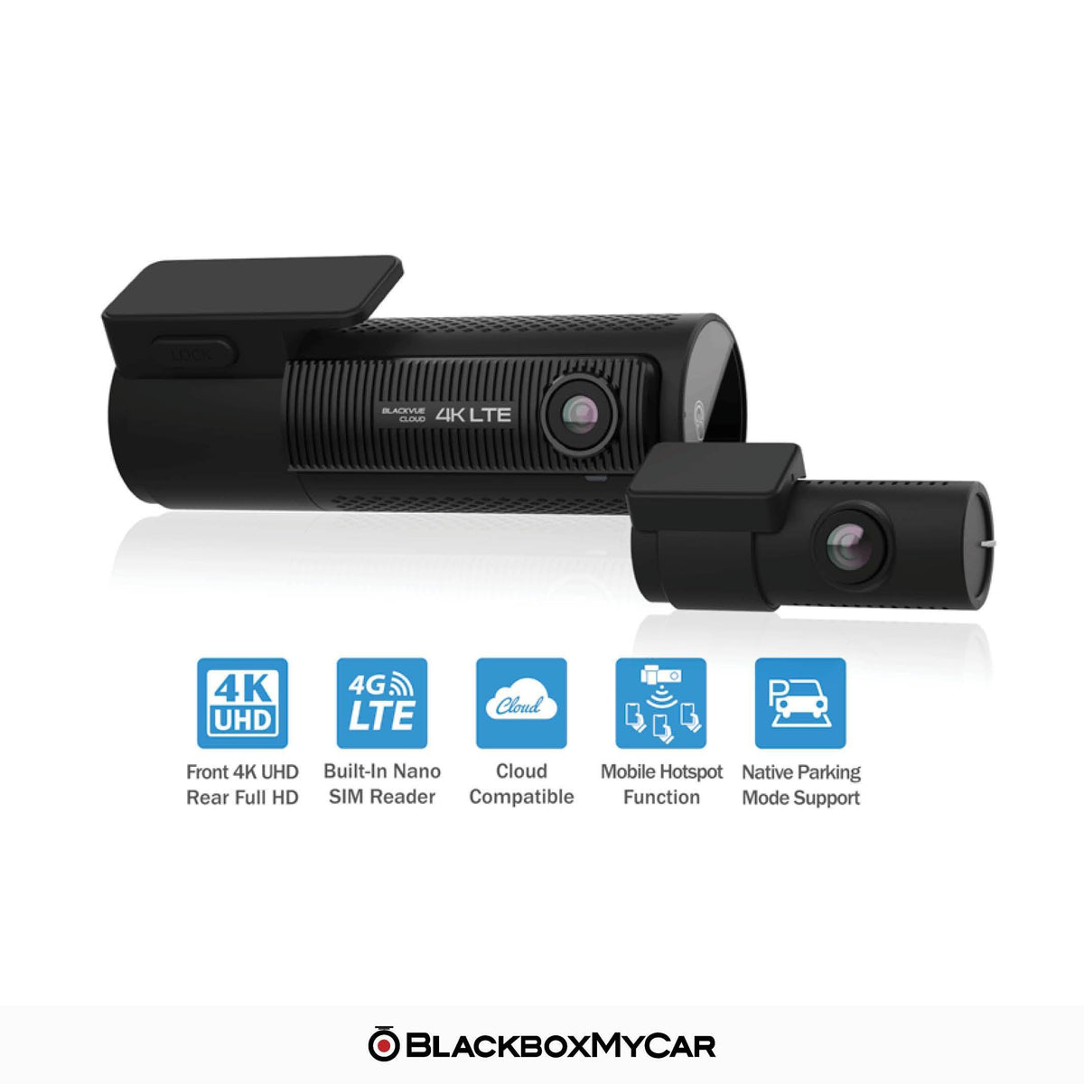 [REFURBISHED] BlackVue DR970X-2CH LTE 4K UHD Cloud Dash Cam - Dash Cams - {{ collection.title }} - 2-Channel, 4K UHD @ 30 FPS, Adhesive Mount, App. Compatible, GPS, Hardwire Install, Loop Recording, Night Vision, Parking Mode - BlackboxMyCar
