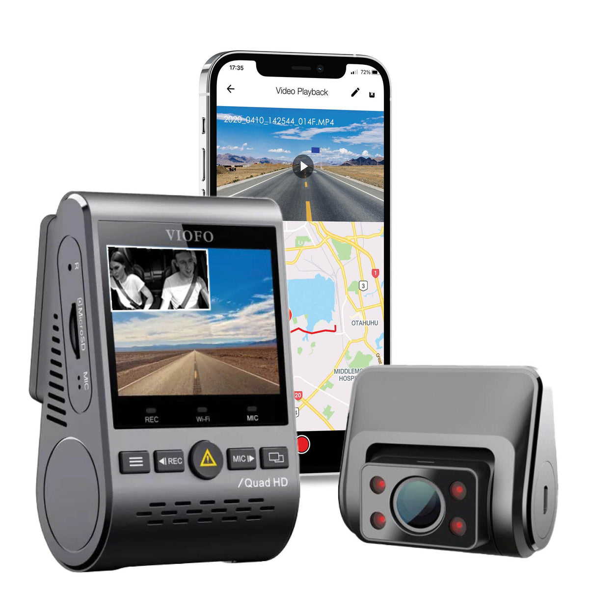 [REFURBISHED] VIOFO A129 Plus Duo IR (Cabin View) Dash Cam