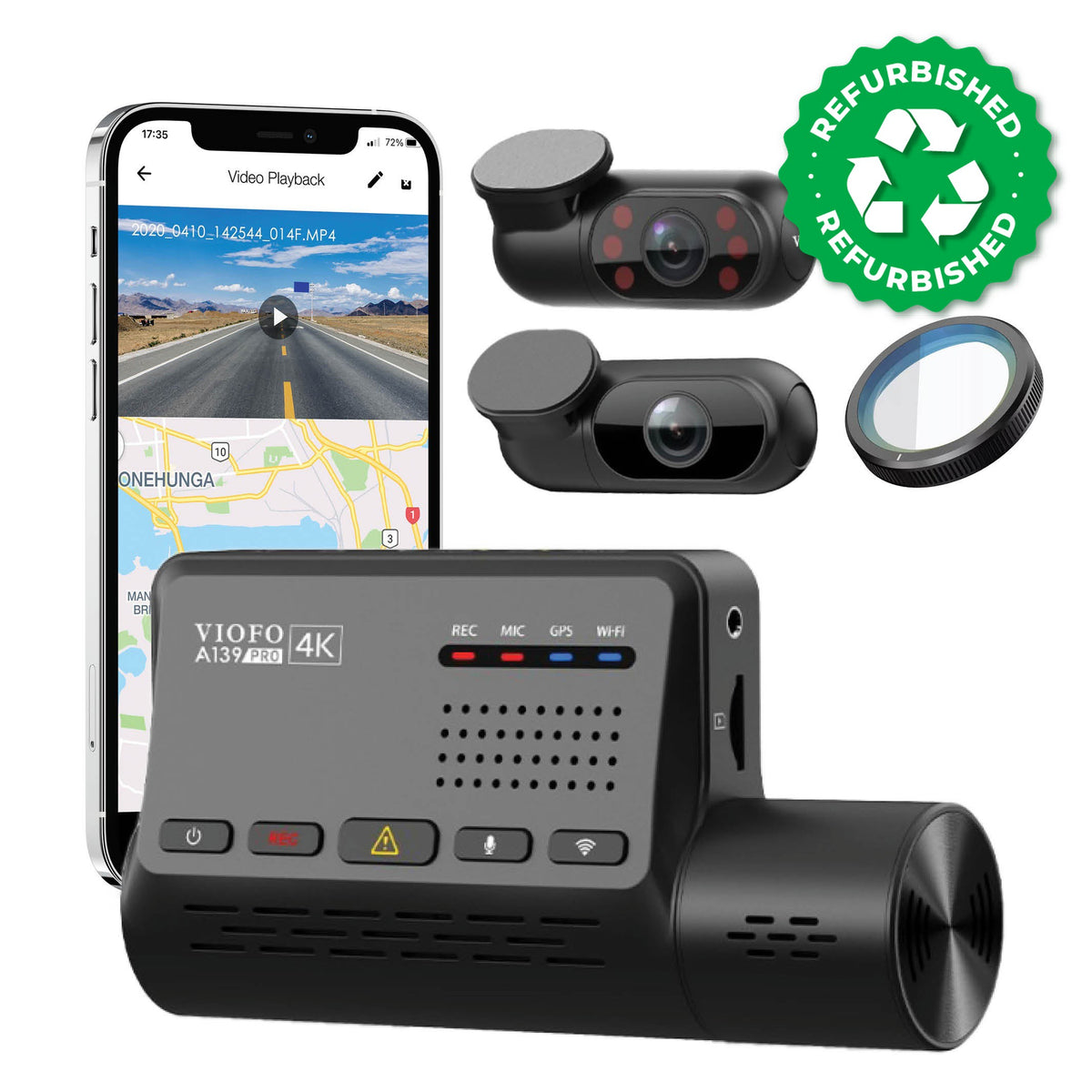 [REFURBISHED] VIOFO A139 Pro 4K 3-Channel Dash Cam with GPS