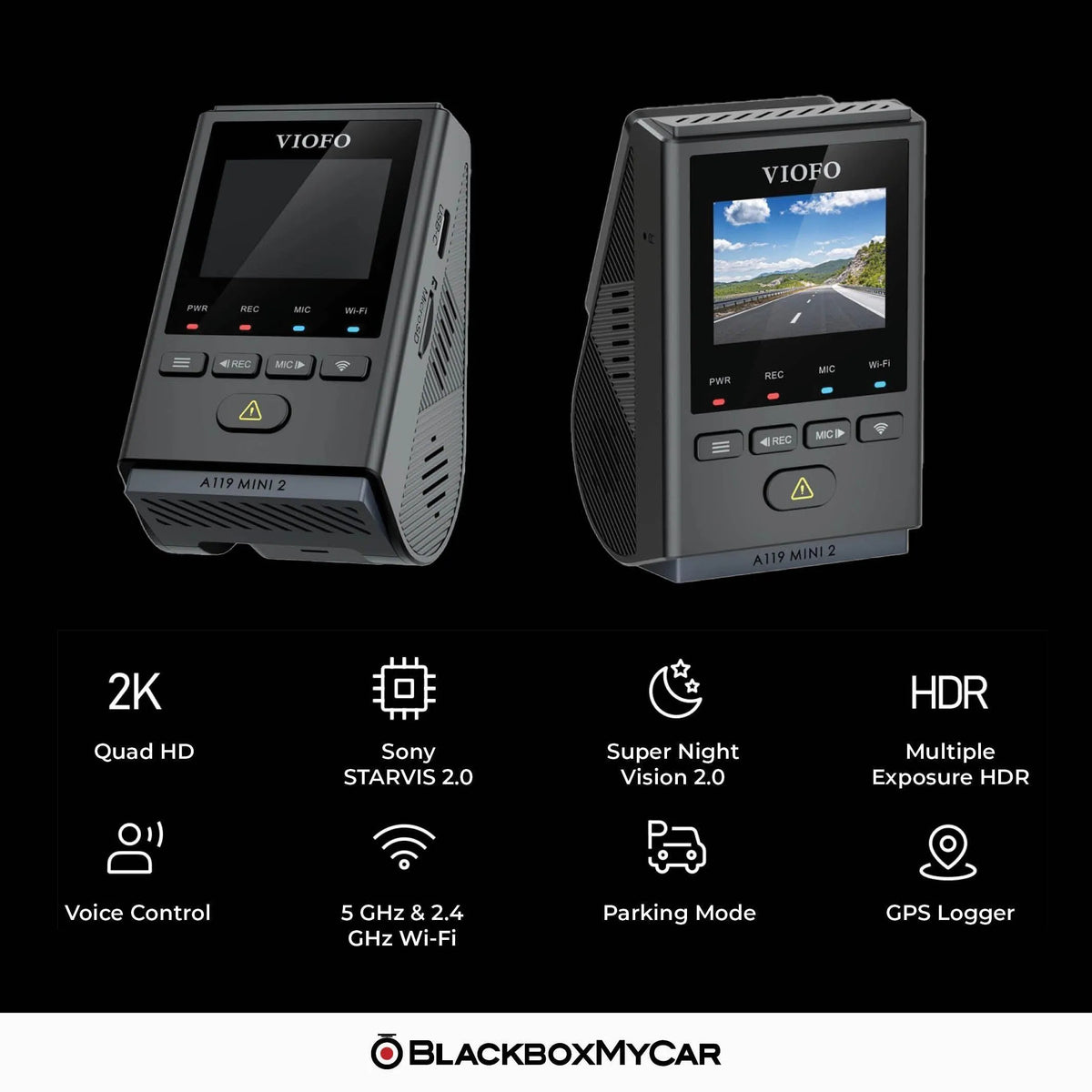 VIOFO A119 Mini 2 2K QHD Dash Cam - BlackboxMyCar Canada
