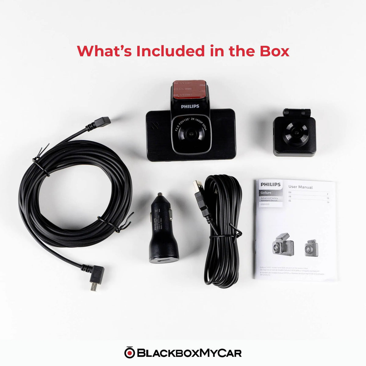 Philips GoSure GS5101D 2K QHD Dual-Channel Dash Cam - BlackboxMyCar Canada