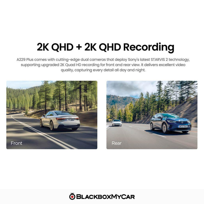 VIOFO A229 Plus Duo 2K QHD 2-Channel Dash Cam