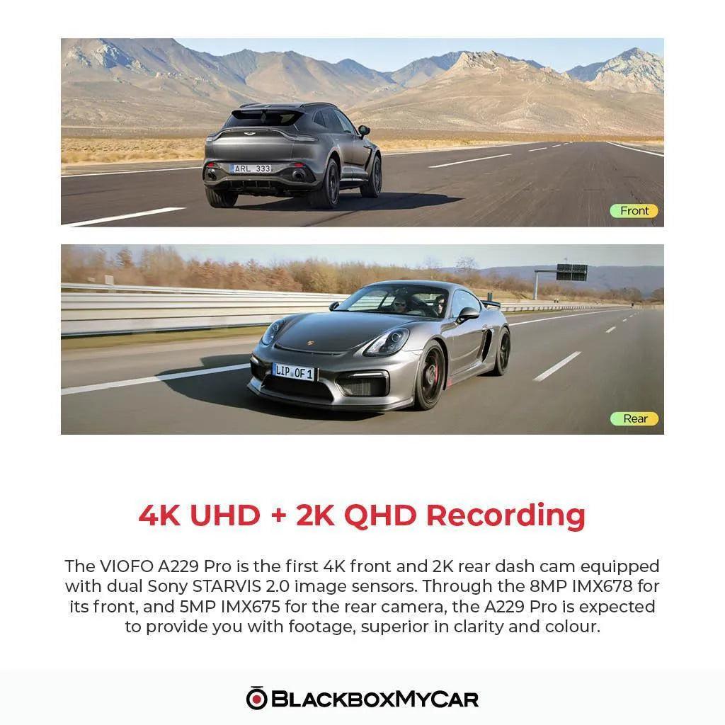 VIOFO A229 Pro Duo 4K UHD 2-Channel Dash Cam - BlackboxMyCar Canada
