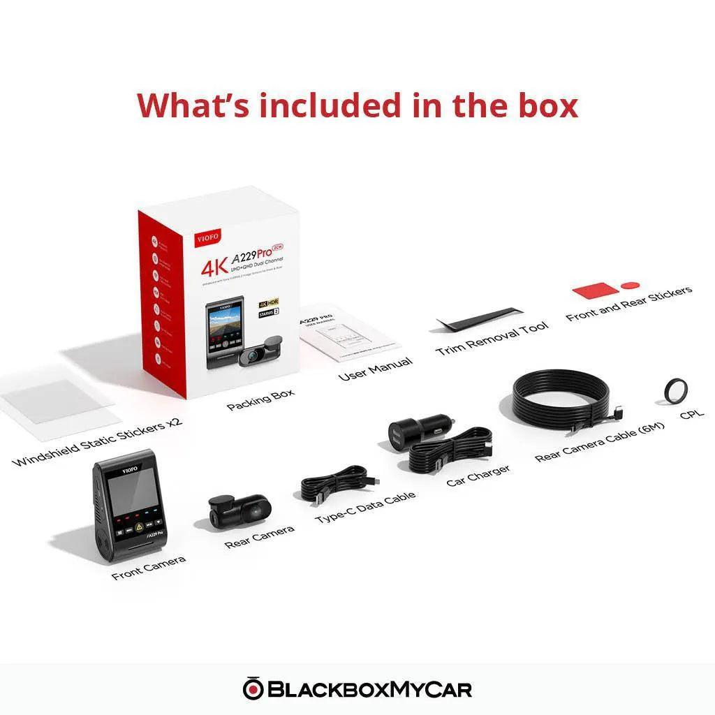 VIOFO A229 Pro Duo 4K UHD 2-Channel Dash Cam - BlackboxMyCar Canada