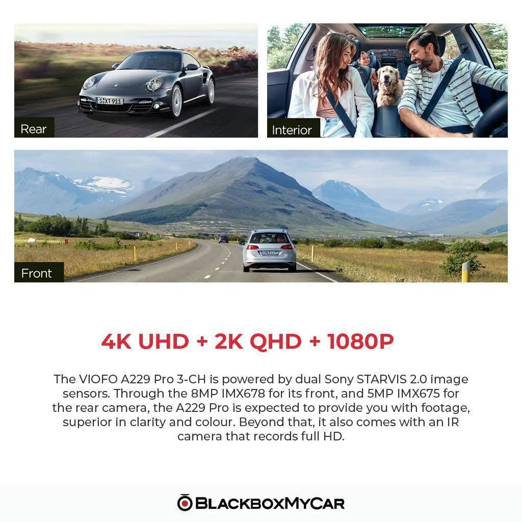 VIOFO A229 Pro 4K UHD 3-Channel Dash Cam - BlackboxMyCar Canada