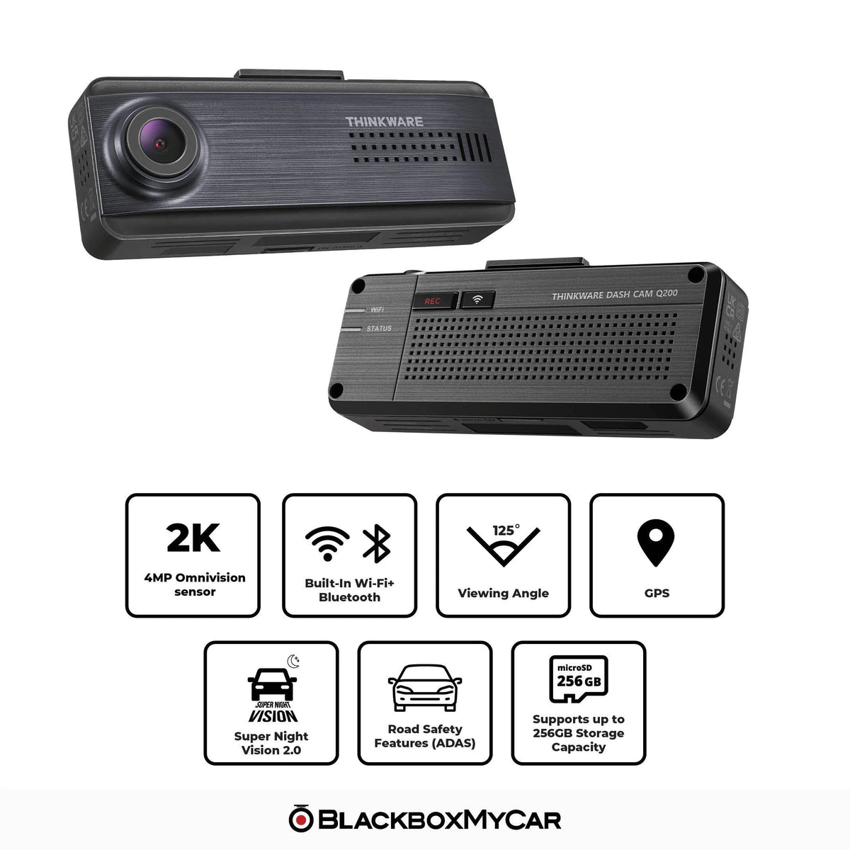 Thinkware Q200 2-Channel 2K QHD Dash Cam - BlackboxMyCar Canada