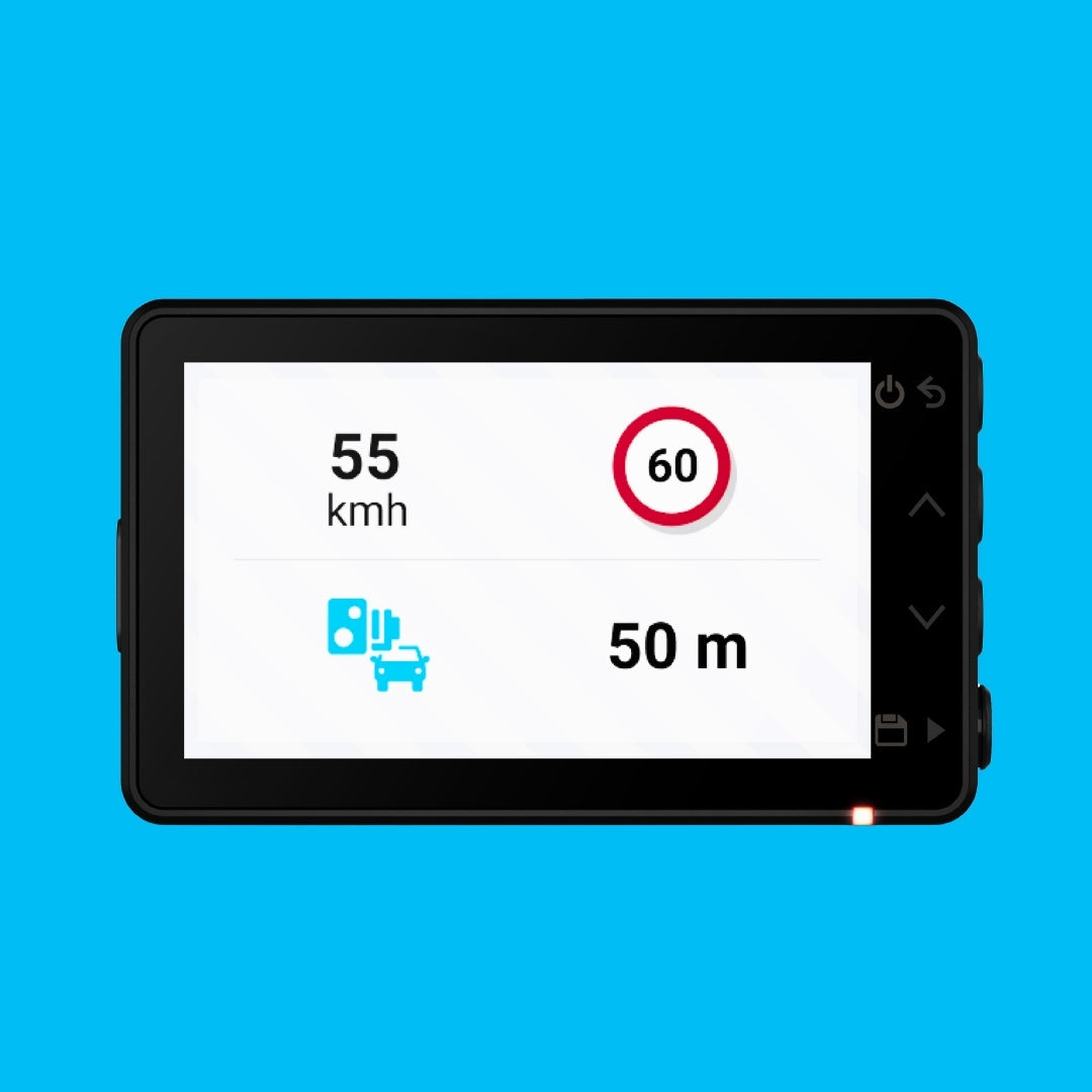 Garmin Dash Cam X110 display showing driver alerts