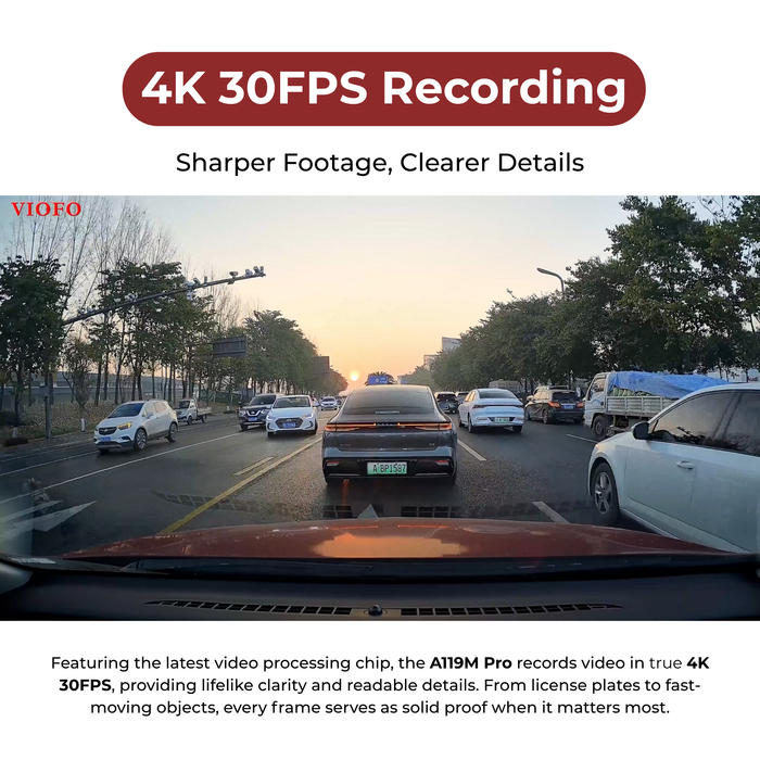VIOFO A119M Pro 1CH 4K 30FPS HDR Dash Cam