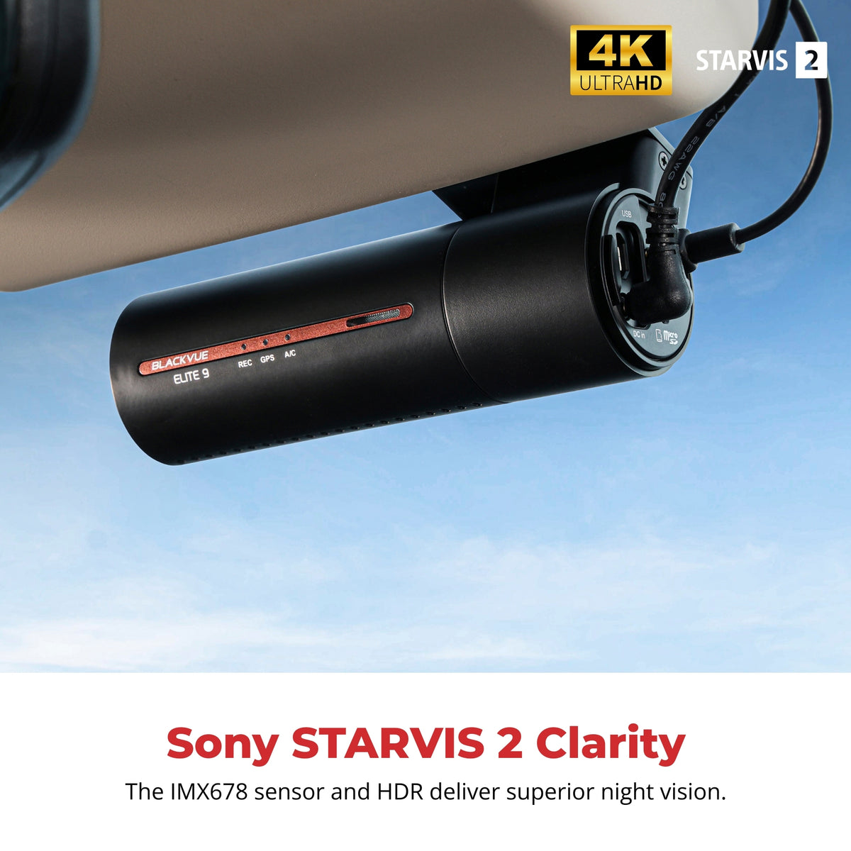 BlackVue Elite 9 2CH 4K UHD Sony STARVIS 2 Dash Cam
