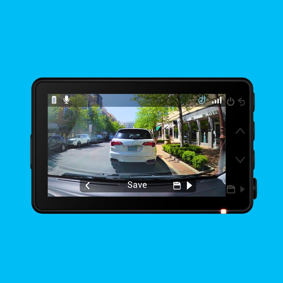 Garmin Dash Cam X110 screen showing saved road footage