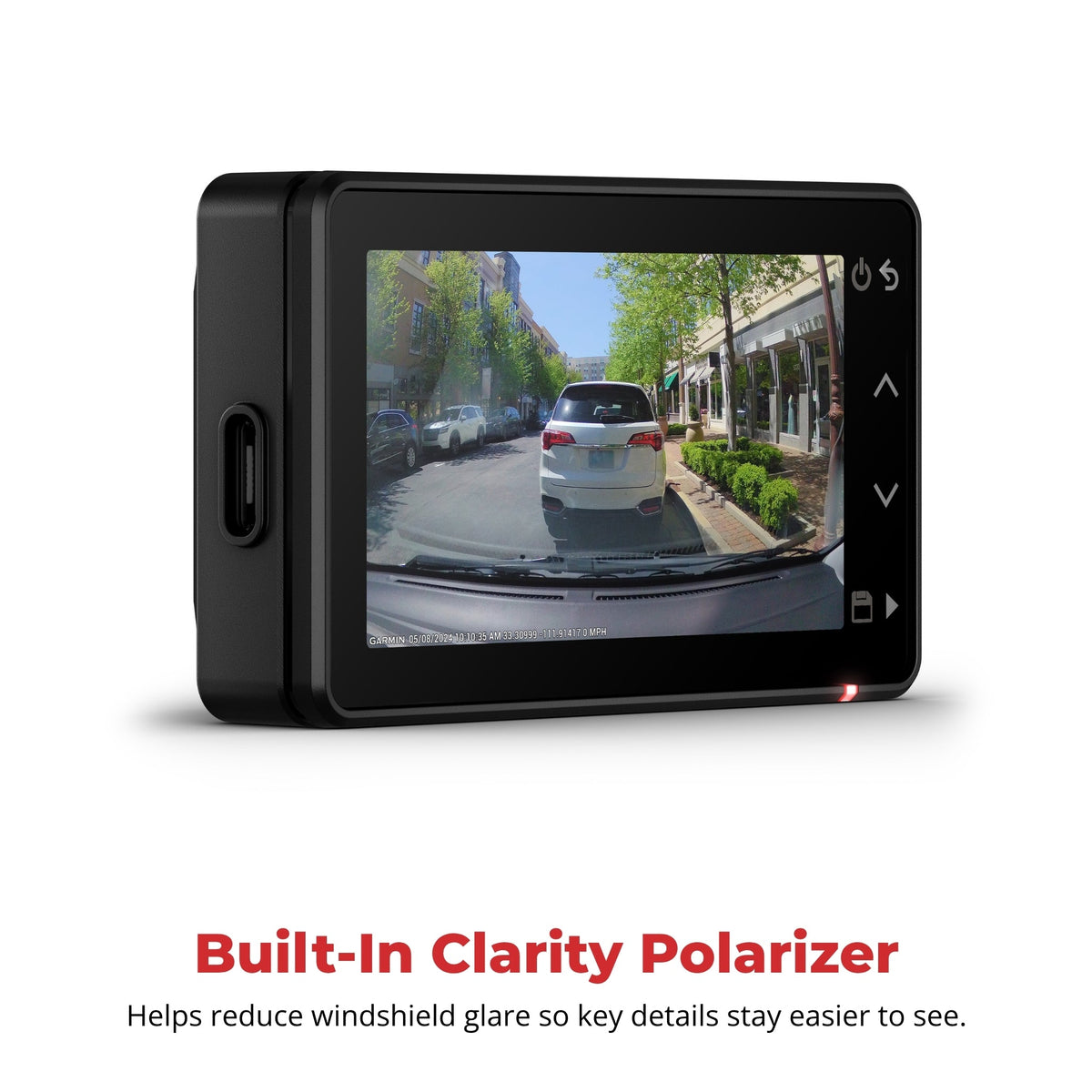 Garmin Dash Cam X110 built-in Clarity polarizer feature image