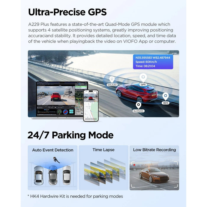 Caméra embarquée VIOFO A229 Plus Duo 2K QHD 2 canaux 