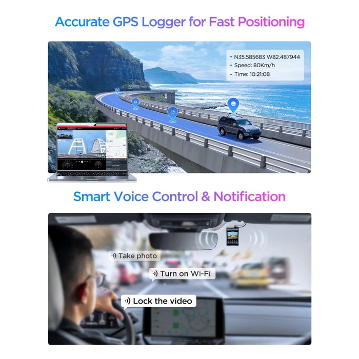 VIOFO A329S 2CH 4K UHD 60FPS Front + 2K Rear Sony STARVIS 2 Dash Cam