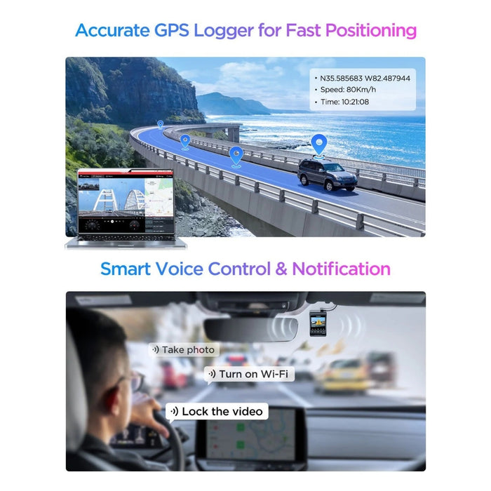 Caméra embarquée VIOFO A329S 4K+2K+2K 3 canaux 60 images par seconde Wi-Fi 6 