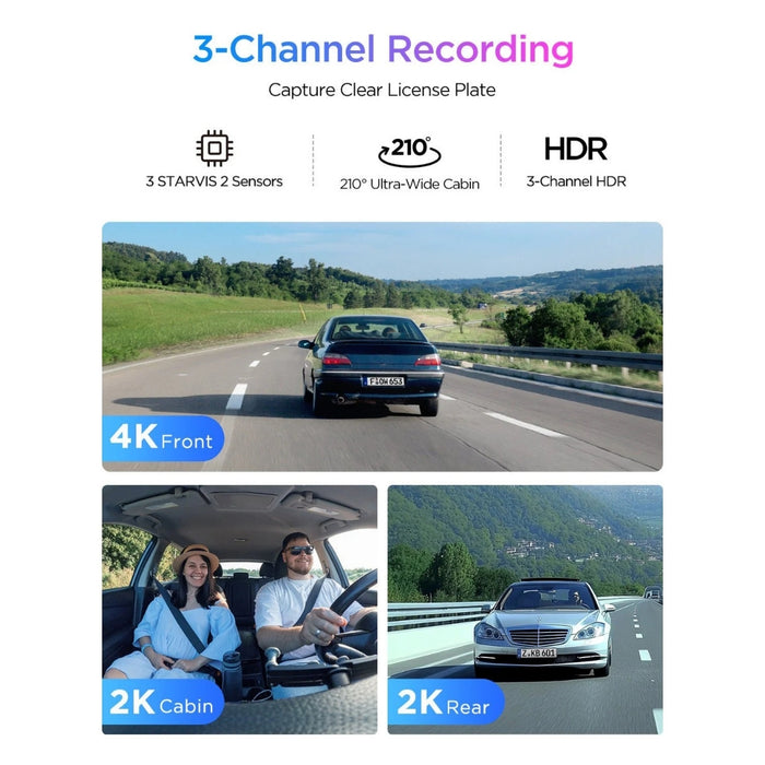 Caméra embarquée VIOFO A329S 4K+2K+2K 3 canaux 60 images par seconde Wi-Fi 6 