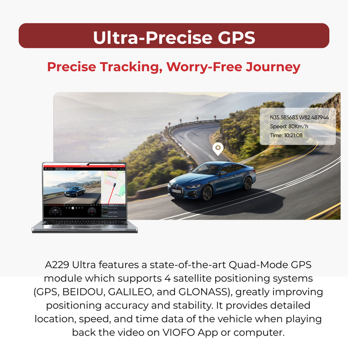 VIOFO A229 Ultra 4K+4K 2-Channel 30FPS UHD Dash Cam