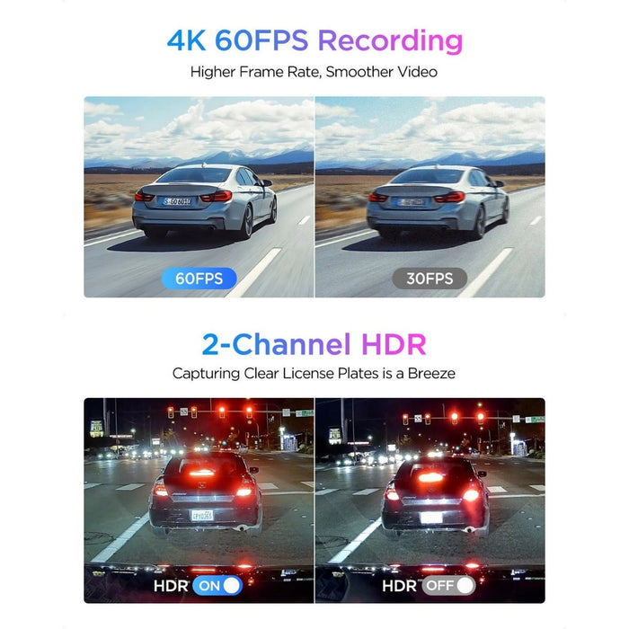 VIOFO A329S 2CH 4K UHD 60FPS Front + 2K Rear Sony STARVIS 2 Dash Cam