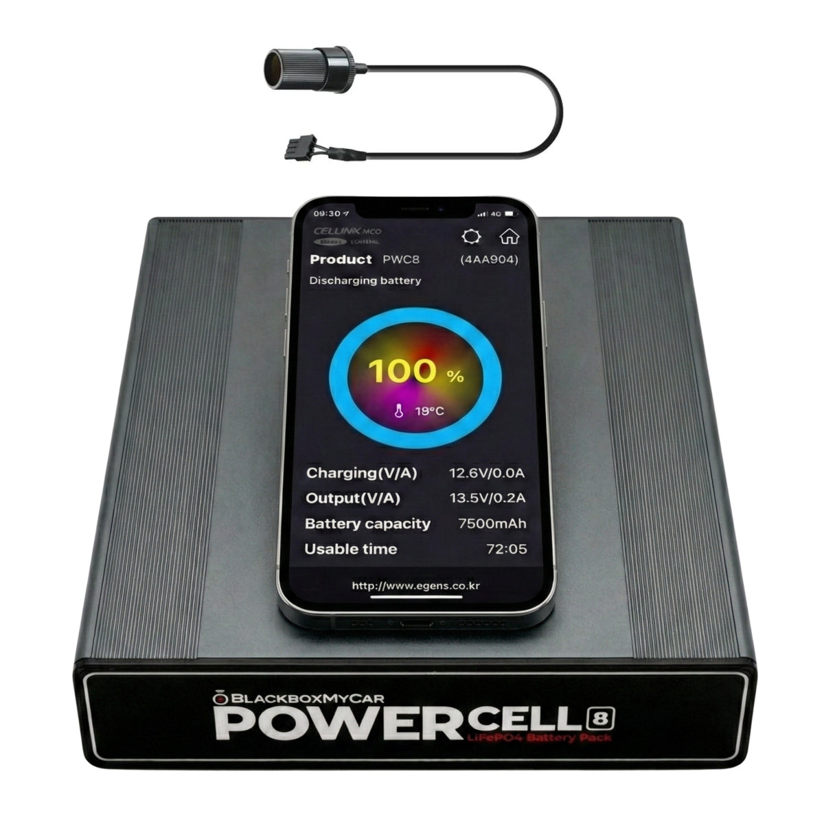 BlackboxMyCar PowerCell 8 LiFePO4 Bluetooth Dash Cam Battery Pack
