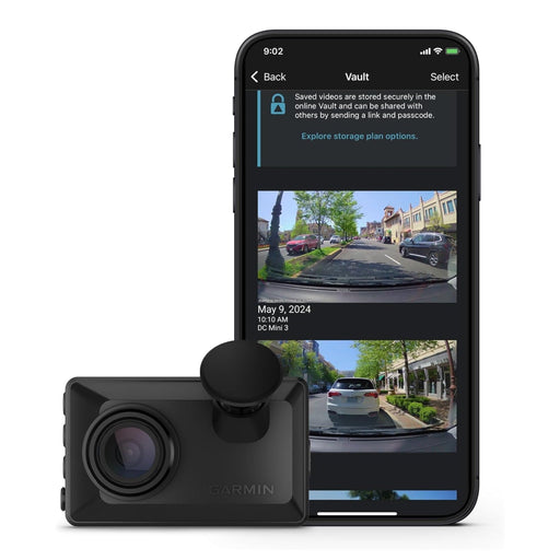 Garmin Dash Cam X110 primary product image with Garmin Drive app preview