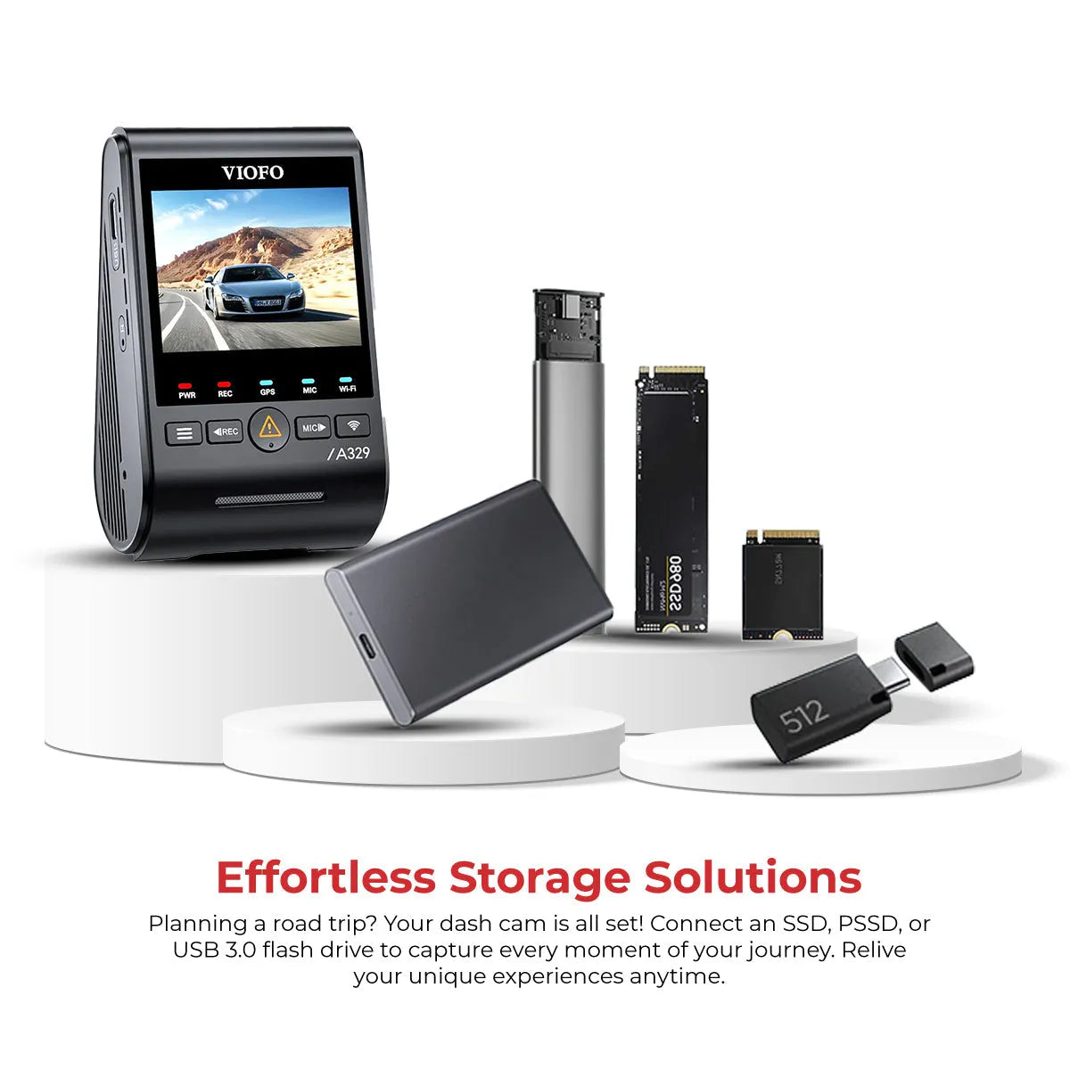 [REFURBISHED] VIOFO A329 4K UHD 2-Channel 60FPS Wi-Fi 6 Dash Cam