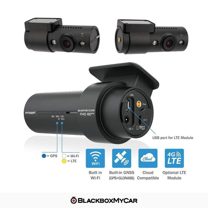 BlackVue DR750X-2CH IR (Infrared) Dash Cam - Dash Cams - BlackVue DR750X-2CH IR (Infrared) Dash Cam - 1080p Full HD @ 60 FPS, 2-Channel, Adhesive Mount, App Compatible, Bluetooth, Cloud, Desktop Viewer, G-Sensor, GPS, Hardwire Install, Infrared (IR), Loop Recording, LTE, Mobile App, Mobile App Viewer, Night Vision, Parking Mode, Rear Camera, South Korea, Wi-Fi - BlackboxMyCar Canada