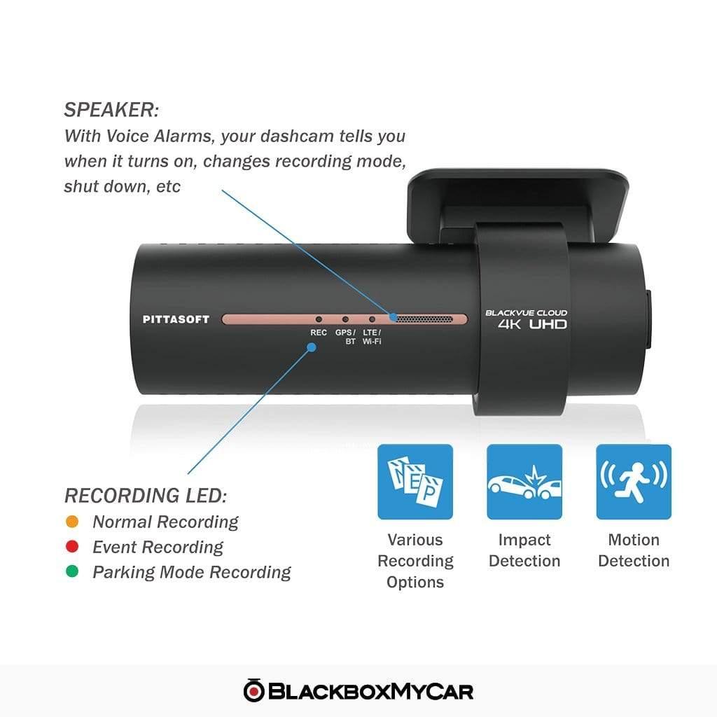 BlackVue DR900X-2CH IR (Infrared) 4K Dash Cam - Dash Cams - BlackVue DR900X-2CH IR (Infrared) 4K Dash Cam - 2-Channel, 2K QHD @ 60 FPS, 4K UHD @ 30 FPS, Adhesive Mount, App Compatible, Bluetooth, Cloud, Desktop Viewer, G-Sensor, GPS, Hardwire Install, Infrared (IR), Loop Recording, Mobile App, Mobile App Viewer, Night Vision, Parking Mode, South Korea, Super Capacitor, Wi-Fi - BlackboxMyCar Canada
