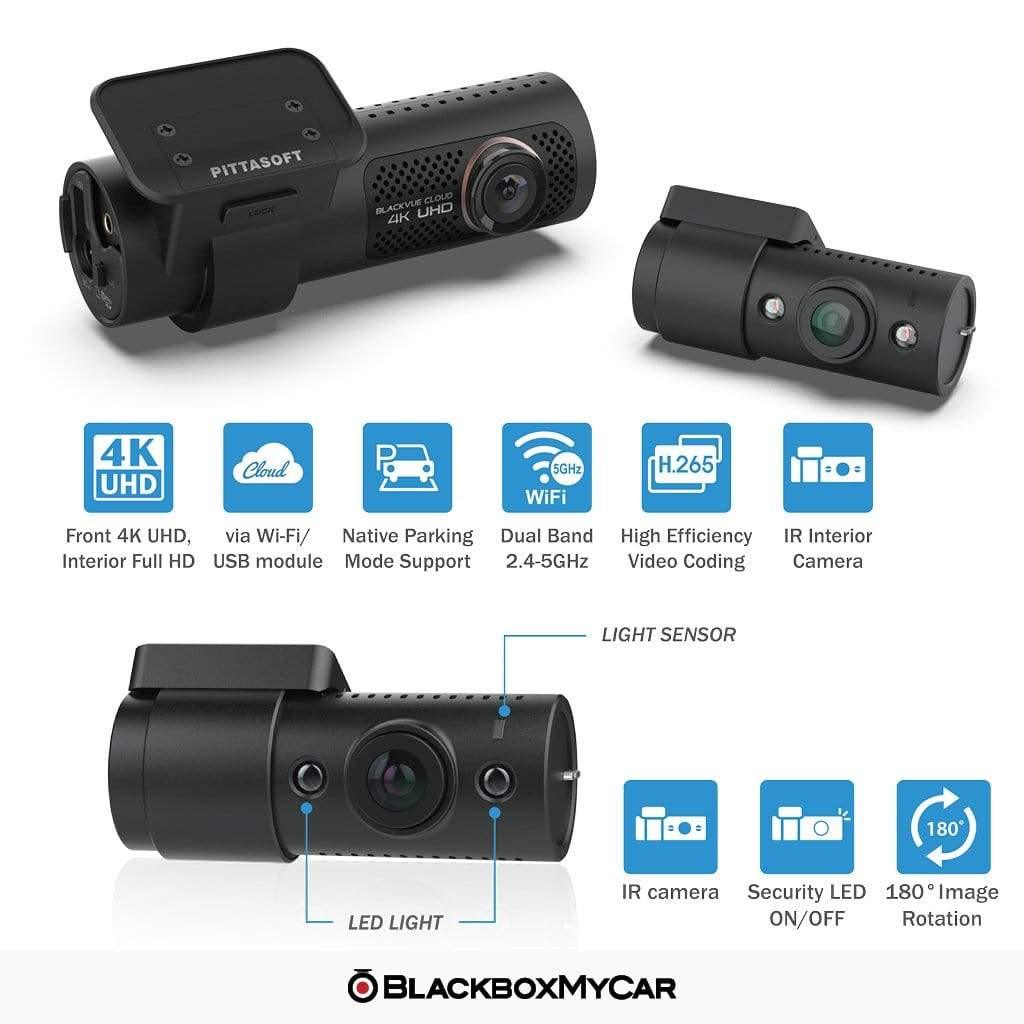 BlackVue DR900X-2CH IR (Infrared) 4K Dash Cam - Dash Cams - BlackVue DR900X-2CH IR (Infrared) 4K Dash Cam - 2-Channel, 2K QHD @ 60 FPS, 4K UHD @ 30 FPS, Adhesive Mount, App Compatible, Bluetooth, Cloud, Desktop Viewer, G-Sensor, GPS, Hardwire Install, Infrared (IR), Loop Recording, Mobile App, Mobile App Viewer, Night Vision, Parking Mode, South Korea, Super Capacitor, Wi-Fi - BlackboxMyCar Canada