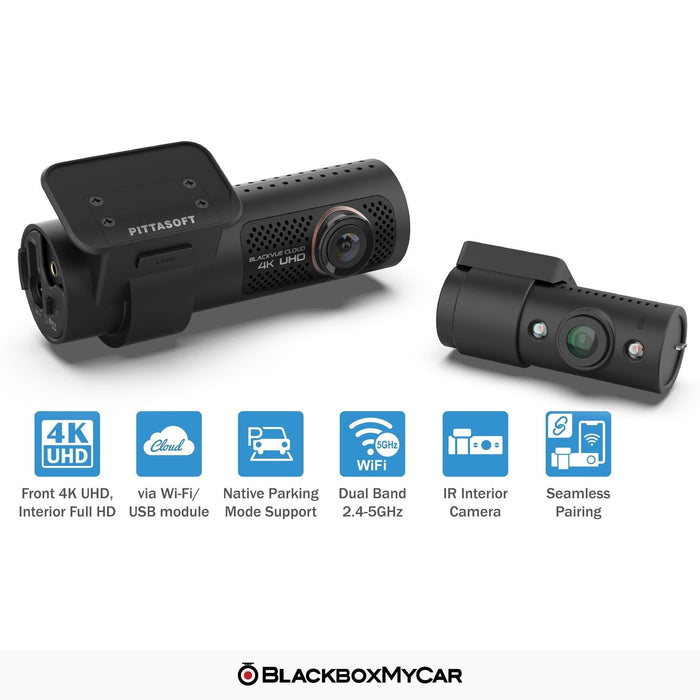 BlackVue DR900X-2CH IR Plus (Cabin View) 4K Dash Cam - Dash Cams - BlackVue DR900X-2CH IR Plus (Cabin View) 4K Dash Cam - 2-Channel, 256GB, 4K UHD @ 30 FPS, Adhesive Mount, App Compatible, Cloud, Desktop Viewer, G-Sensor, GPS, Hardwire Install, Infrared (IR), Loop Recording, LTE, Mobile App, Mobile App Viewer, Night Vision, Parking Mode, sale, Security, South Korea, Super Capacitor, Wi-Fi - BlackboxMyCar Canada