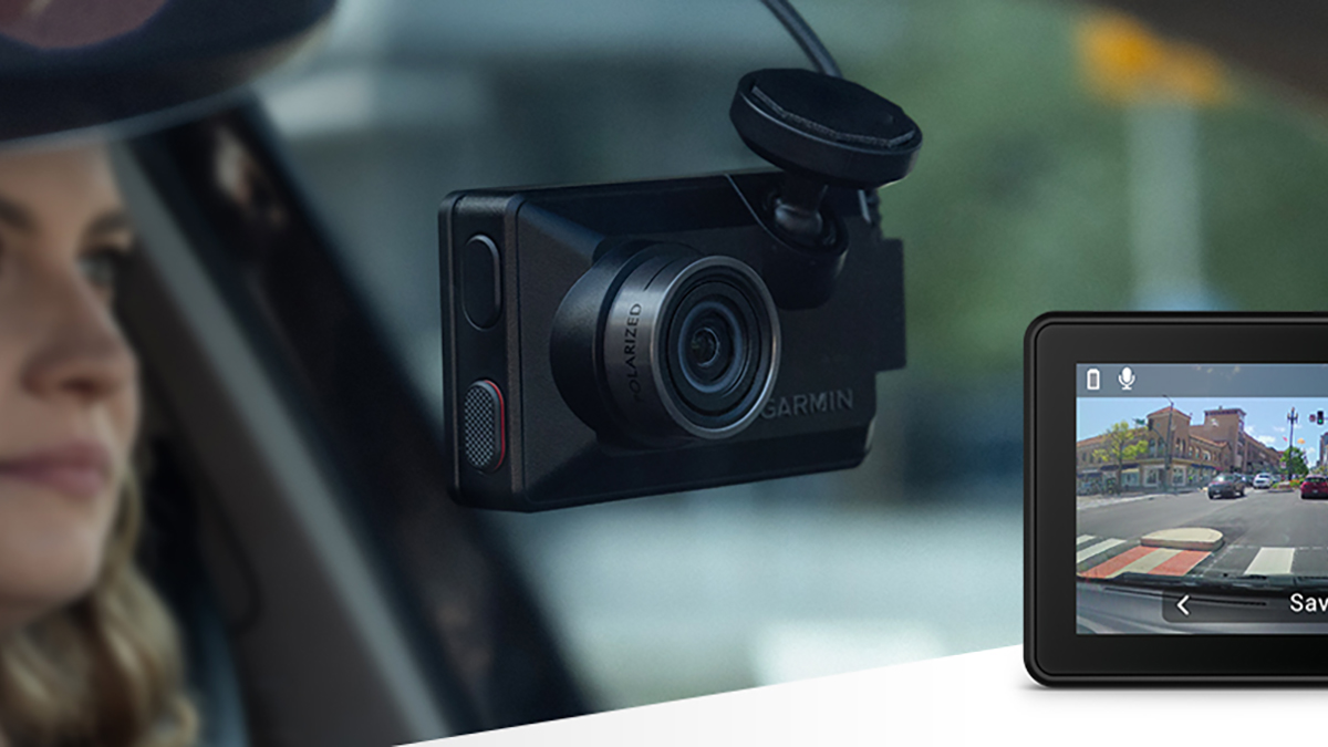 Garmin Dash Cam X110 lifestyle feature image with display preview