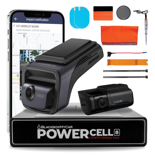 [Signature Bundle] Thinkware U3000 Dual Channel + BlackboxMyCar PowerCell 8 Battery Pack + Bonus 2-Year Warranty - Dash Cam Bundles - {{ collection.title }} - 12V Plug-and-Play, 2-Channel, 4K UHD @ 30 FPS, ADAS, Adhesive Mount, App Compatible, Battery, Bluetooth, Cloud, Dash Cam Bundles, G-Sensor, GPS, Hardwire Install, LiFePO4, Loop Recording, Mobile App Viewer, Night Vision, Parking Mode, sale, South Korea, Super Capacitor, Thinkware U1000 4K UHD Dual-Channel Cloud Dash Cam, Wi-Fi - BlackboxMyCar Canada
