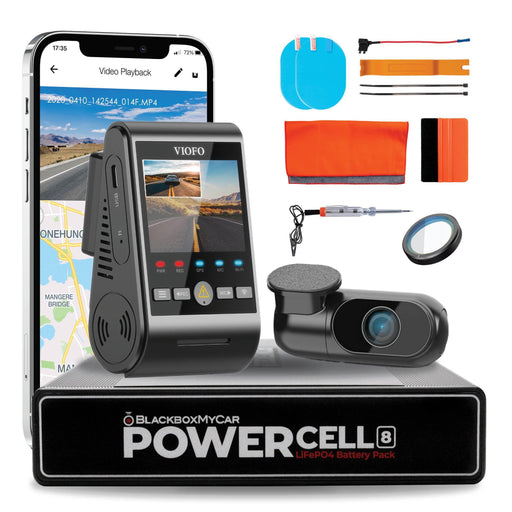 [Signature Bundle] VIOFO A229 Duo + BlackboxMyCar PowerCell 8 Battery Pack + Bonus 2-Year Warranty - Dash Cam Bundles - {{ collection.title }} - 2-Channel, 2K QHD @ 30 FPS, App Compatible, CPL Filter, Dash Cam Bundles, Display Screen, G-Sensor, GPS, LiFePO4, Loop Recording, Mobile App, Mobile App Viewer, Night Vision, Parking Mode, Rear Camera, sale, Security, Super Capacitor, Voice Alerts, Wi-Fi - BlackboxMyCar Canada