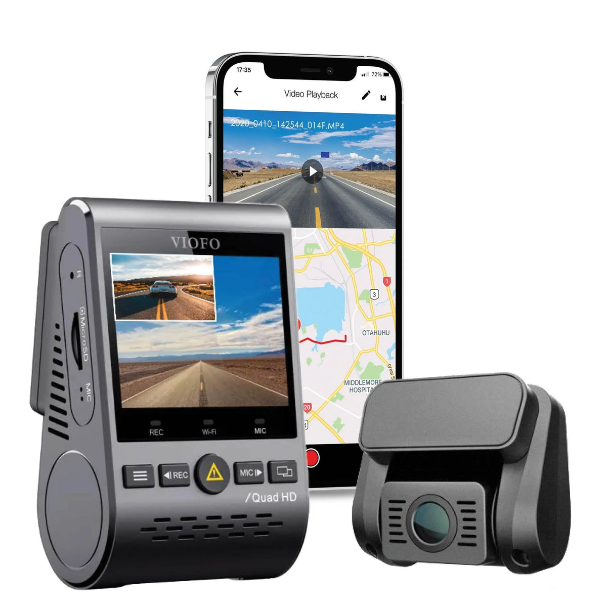 VIOFO A129 Duo ドライブレコーダー駐車監視バッテリーUPS500付 viofo-a129-plus-duo-2k-qhd-2-