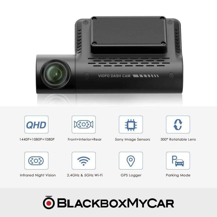 VIOFO A139 3-Channel Dash Cam with GPS - Dash Cams - VIOFO A139 3-Channel Dash Cam with GPS - 2K QHD @ 30 FPS, 3-Channel, Adhesive Mount, App Compatible, China, CPL Filter, GPS, Hardwire Install, Infrared (IR), Loop Recording, Mobile App, Mobile App Viewer, Night Vision, Parking Mode, Security, Wi-Fi - BlackboxMyCar Canada