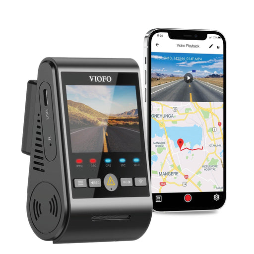 VIOFO A229 2K QHD 1-Channel Dash Cam with GPS - Dash Cams - {{ collection.title }} - 1-Channel, 12V Plug-and-Play, 256GB, 2K QHD @ 30 FPS, Adhesive Mount, App Compatible, China, Dash Cams, Display Screen, G-Sensor, GPS, Hardwire Install, Loop Recording, Mobile App, Mobile App Viewer, Night Vision, Parking Mode, Pre-Order, sale, Security, Super Capacitor, Wi-Fi - BlackboxMyCar Canada