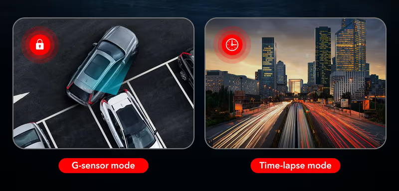Redtiger F7NP G-sensor and time-lapse parking modes