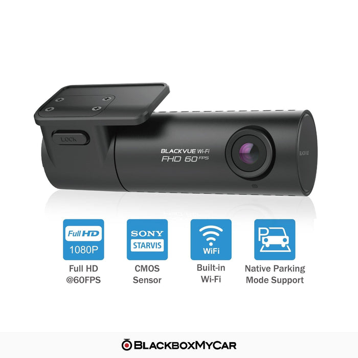 BlackVue DR590X-1CH Full HD Dash Cam - Dash Cams - BlackVue DR590X-1CH Full HD Dash Cam - 1-Channel, 1080p Full HD @ 30 FPS, 12V Plug-and-Play, Adhesive Mount, Bluetooth, Desktop Viewer, G-Sensor, Loop Recording, Mobile App, Mobile App Viewer, Night Vision, Parking Mode, South Korea, Wi-Fi - BlackboxMyCar Canada
