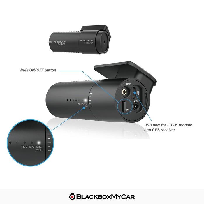 BlackVue DR590X-2CH Full HD Dash Cam - Dash Cams - {{ collection.title }} - 1080p Full HD @ 30 FPS, 12V Plug-and-Play, 2-Channel, 256GB, Adhesive Mount, Bluetooth, Dash Cams, Desktop Viewer, G-Sensor, Hardwire Install, Loop Recording, Mobile App, Mobile App Viewer, Night Vision, Parking Mode, Rear Camera, Security, South Korea, Wi-Fi - BlackboxMyCar Canada