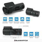 BlackVue DR750X-2CH IR (Infrared) Dash Cam - Dash Cams - BlackVue DR750X-2CH IR (Infrared) Dash Cam - 1080p Full HD @ 60 FPS, 2-Channel, Adhesive Mount, App Compatible, Bluetooth, Cloud, Desktop Viewer, G-Sensor, GPS, Hardwire Install, Infrared (IR), Loop Recording, LTE, Mobile App, Mobile App Viewer, Night Vision, Parking Mode, Rear Camera, South Korea, Wi-Fi - BlackboxMyCar Canada