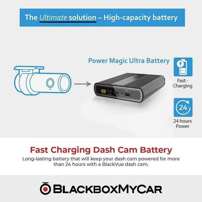 BlackVue Power Magic Ultra Battery Expansion Pack (B-124E) - Dash Cam Accessories - BlackVue Power Magic Ultra Battery Expansion Pack (B-124E) - 12V Plug-and-Play, App Compatible, Battery, Bluetooth, Hardwire Install, South Korea - BlackboxMyCar Canada