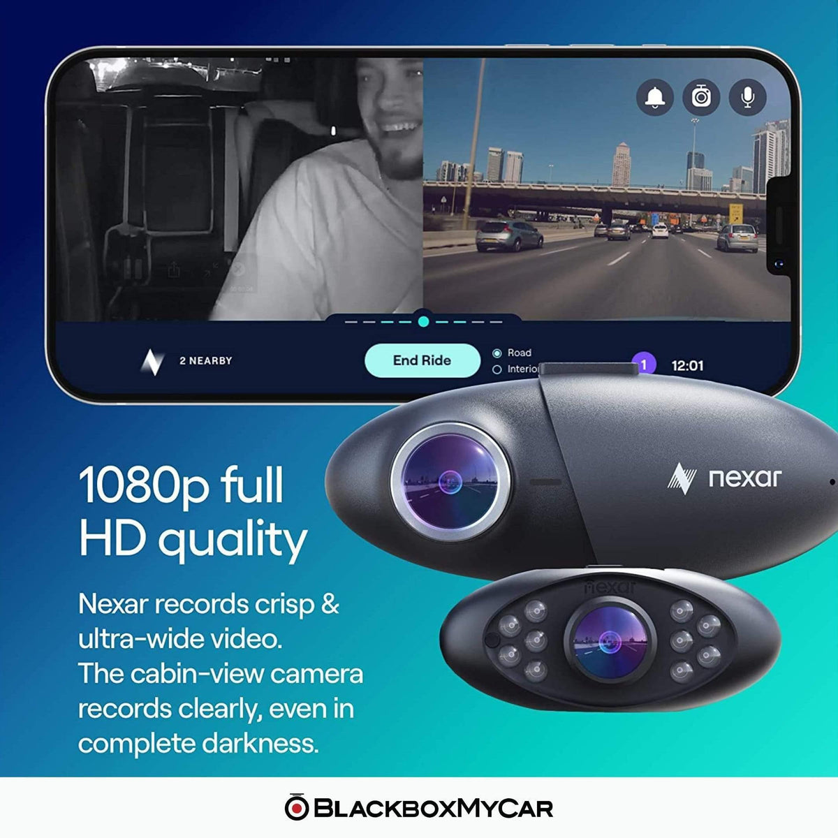 [OPEN BOX] Nexar Pro Full HD IR (Infrared) GPS Dash Cam - Dash Cams - {{ collection.title }} - 12V Plug-and-Play, App Compatible, Cloud, Dash Cams, G-Sensor, GPS, Infrared (IR), Loop Recording, Mobile App Viewer, Night Vision, Parking Mode, sale, Suction Mount, Wi-Fi - BlackboxMyCar Canada